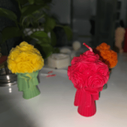 Auralis Handmade Rose Flower Bouquet Candle